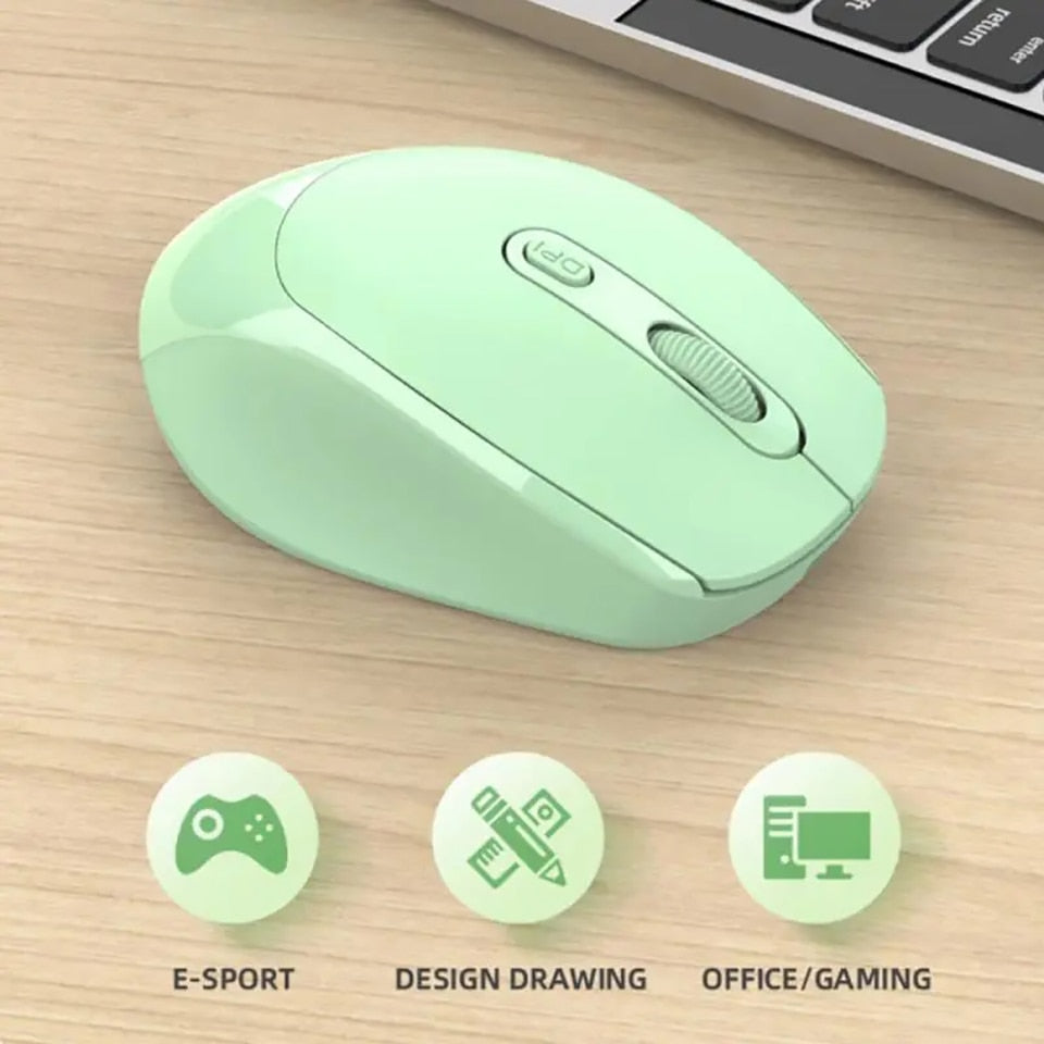 Silent 2.4G Wireless Mouse - Ergonomic PC Mice