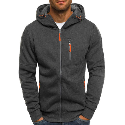 Men's Jacquard Fleece Hooded Sweatshirt Pullover Hoodie