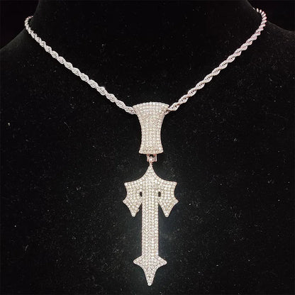 Men Women Hip Hop  Cross Sword Necklaces