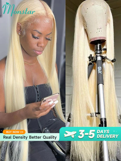 Women's Transparent 613 Honey Blonde Lace Front Human Hair Wigs