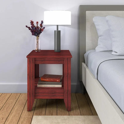 Modern White 2-Tier End Table