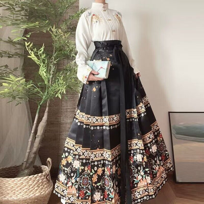 ensemble de jupe Hanfu chinois vintage XL