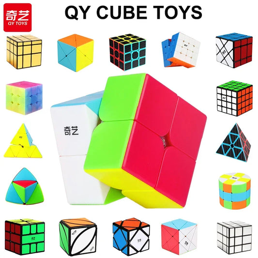 QiYi Dino Cube 3X3 Magic Speed ​​Cube - Jouet de puzzle professionnel sans autocollant pour enfants