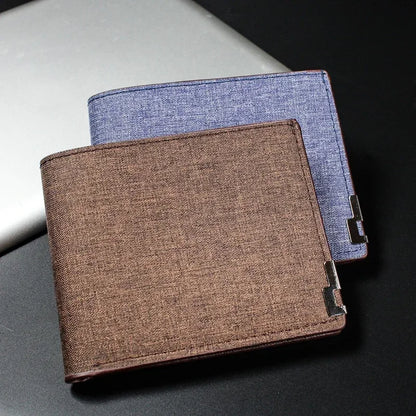 Foldable Denim and Cowhide Wallet