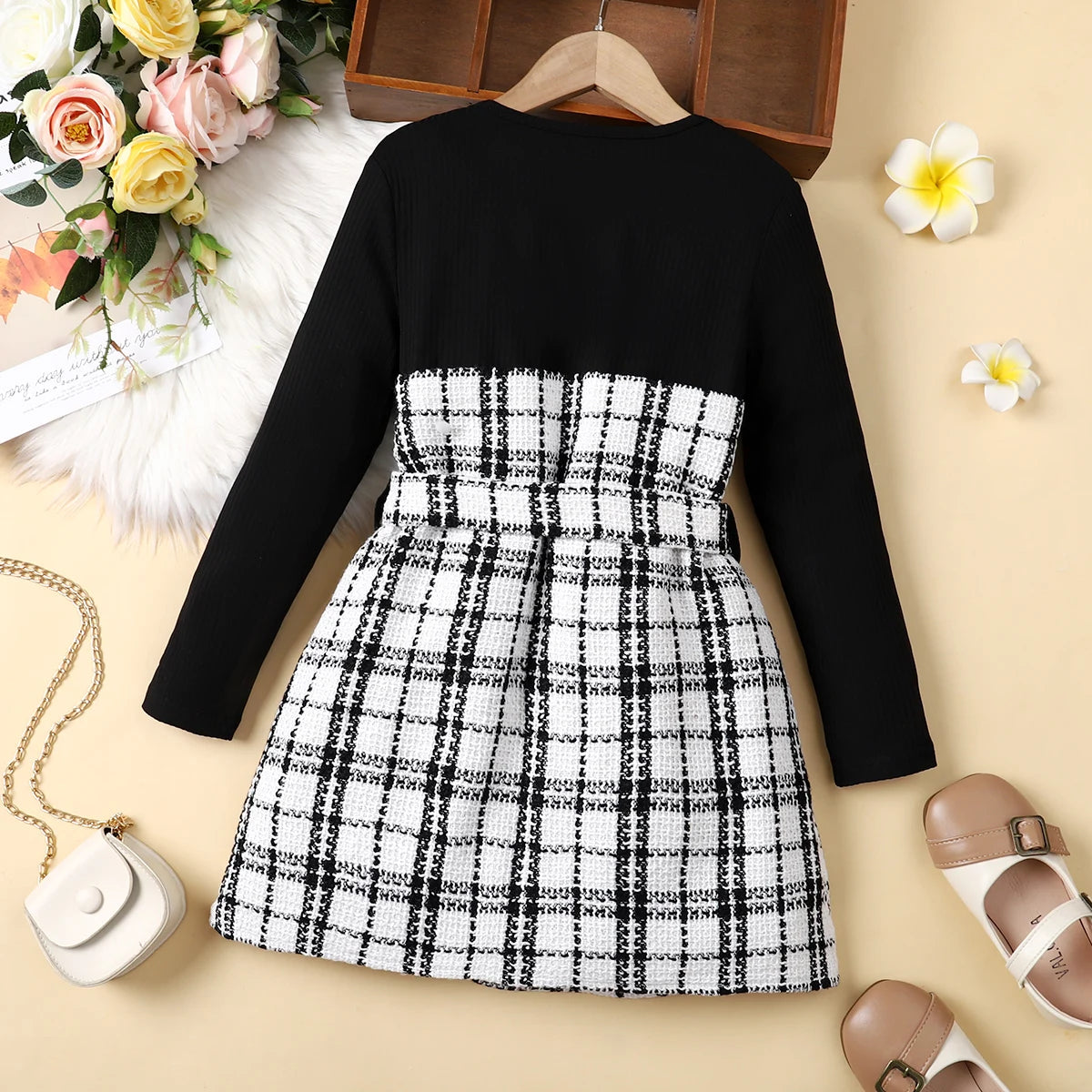 Irregular Long-sleeve Girl's Dress