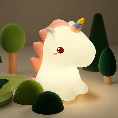 Veilleuse LED en silicone licorne pour enfants