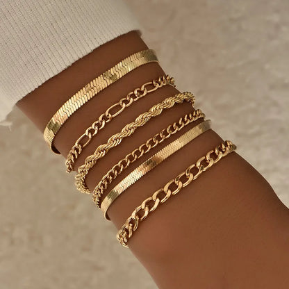 Vintage Multilayer Snake Chain Bracelets Set