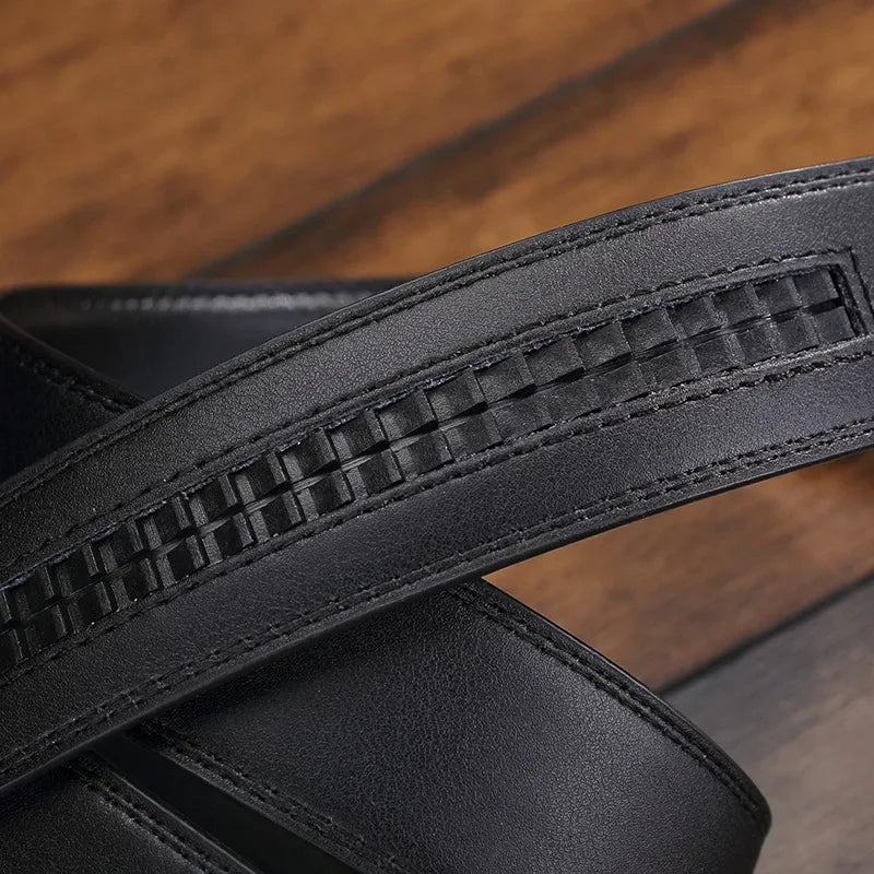 Ceinture de luxe en cuir sans boucle