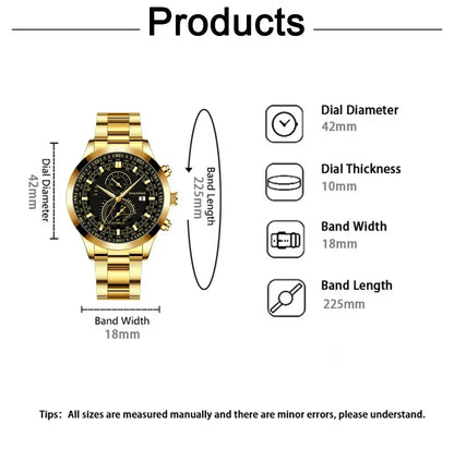 Montre à quartz professionnelle pour hommes avec calendrier