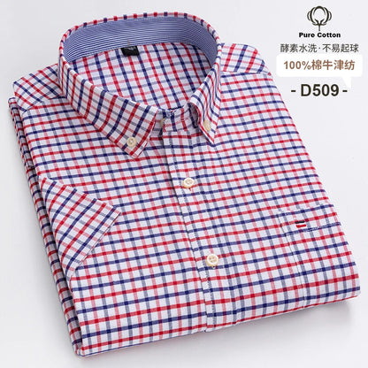 Men's Slim-Fit Long Sleeve Plaid Shirt