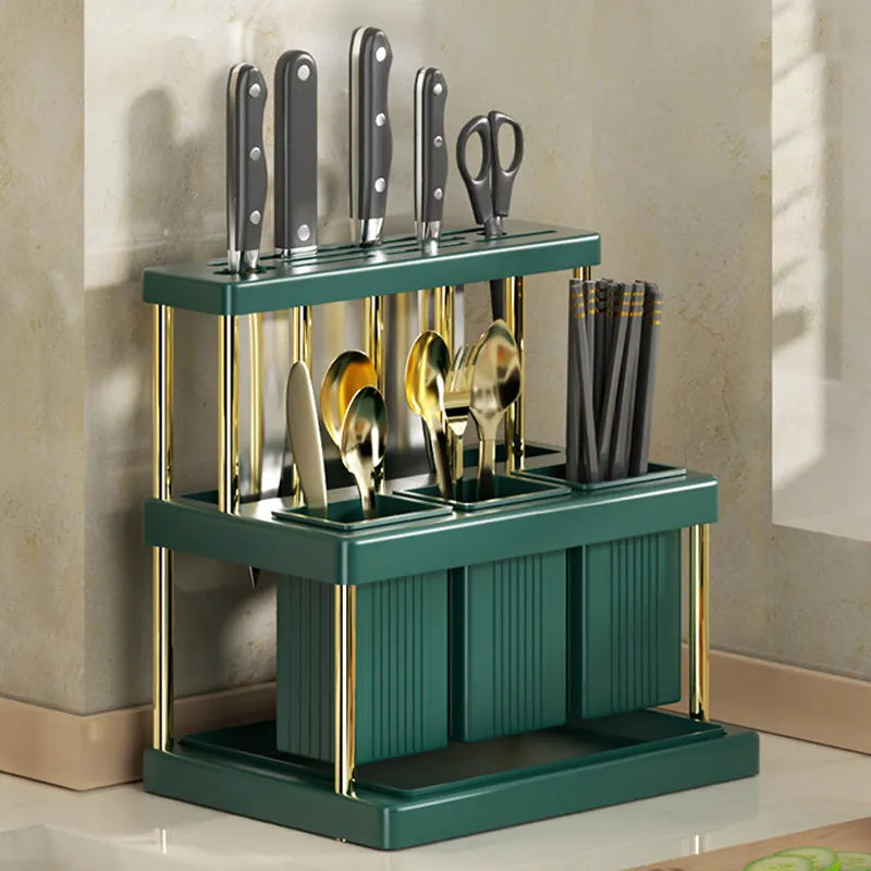 Multifunctional Kitchen Storage Rack with Integrated Box