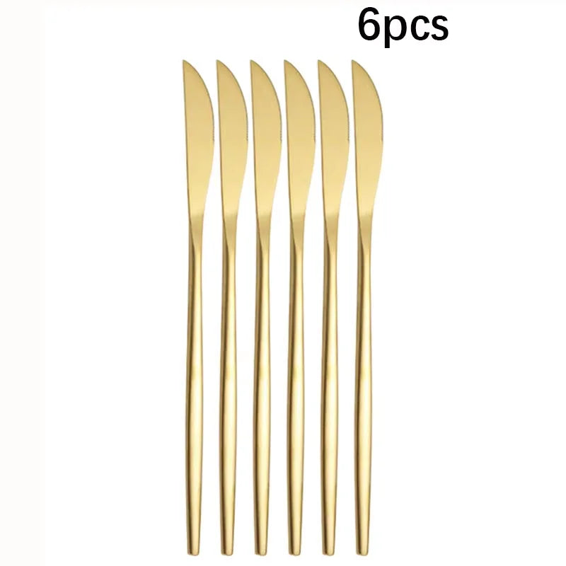 24pcs Golden Stainless Steel Spoon Set