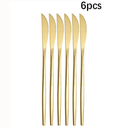 24pcs Golden Stainless Steel Spoon Set