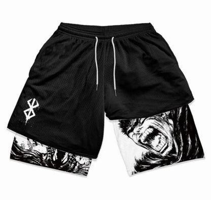 Sportshorts mit Dragon Ball- und One Piece-Anime-Print