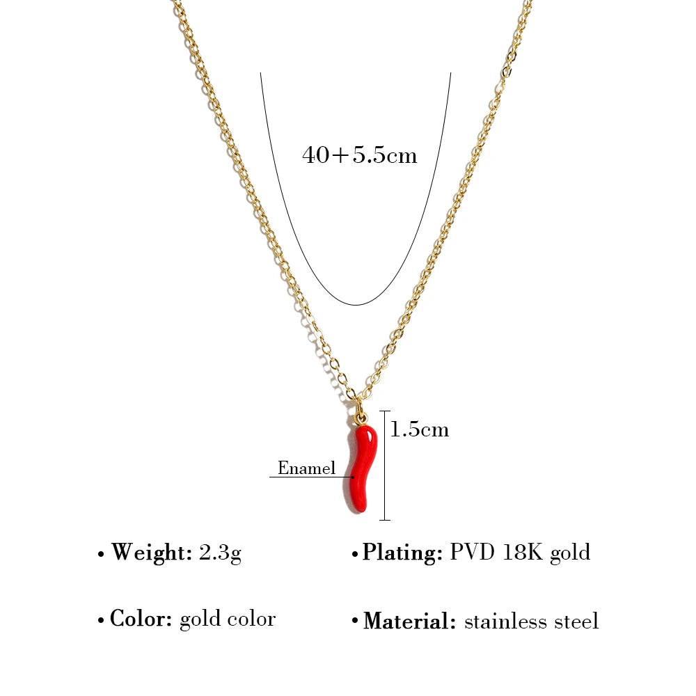 Collier minimaliste plaqué or 18 carats - Chaîne en acier inoxydable