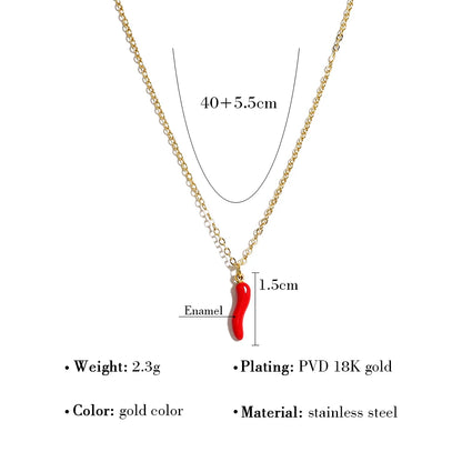 Collier minimaliste plaqué or 18 carats - Chaîne en acier inoxydable