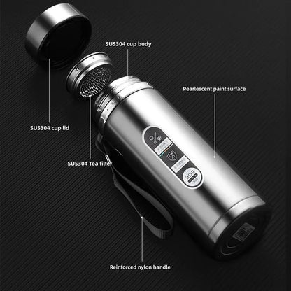 800ml-1L Stainless Steel Thermos with LED Display - Portable Vacuum Flask