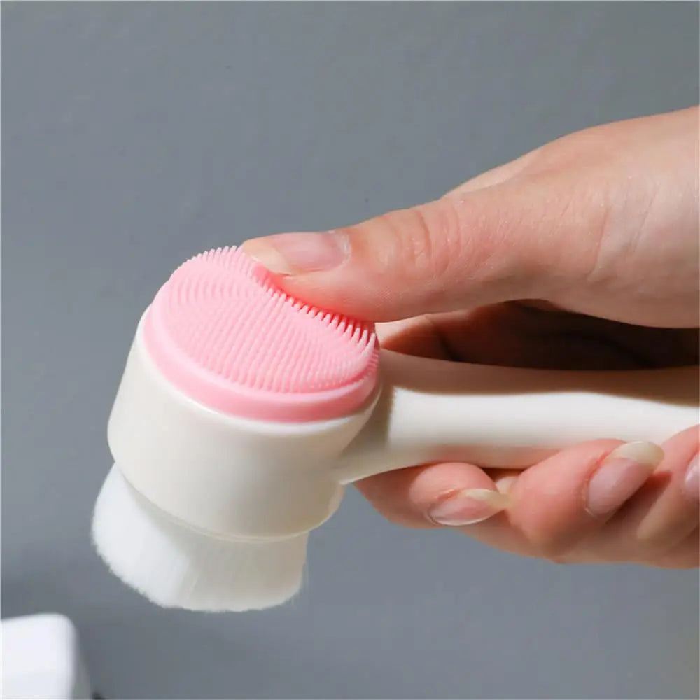 Brosse nettoyante pour le visage en silicone double face - Exfoliant doux