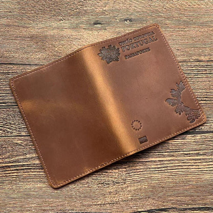 Portugal Retro Leather Passport Cover