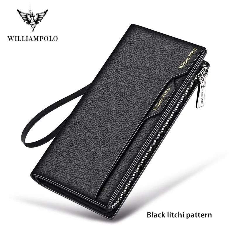 Men's Leather Handbag  Multifunctional Long Card Holder