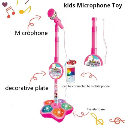 Kids Microphone with Stand Karaoke Music Instrument Educational Brain-Training Toy