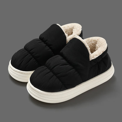 Winter Cotton Soft Thick sole Cover heel Non-slip Fluffy  Warm Cute slippers