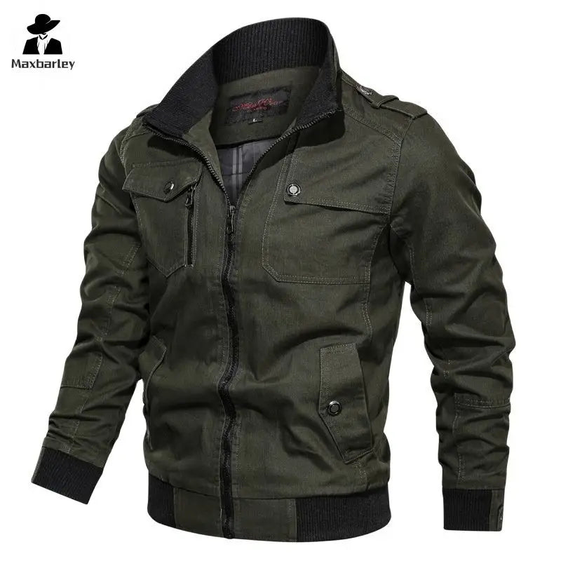 Veste tactique militaire pour homme – Coupe-vent en coton cargo à fermeture éclair