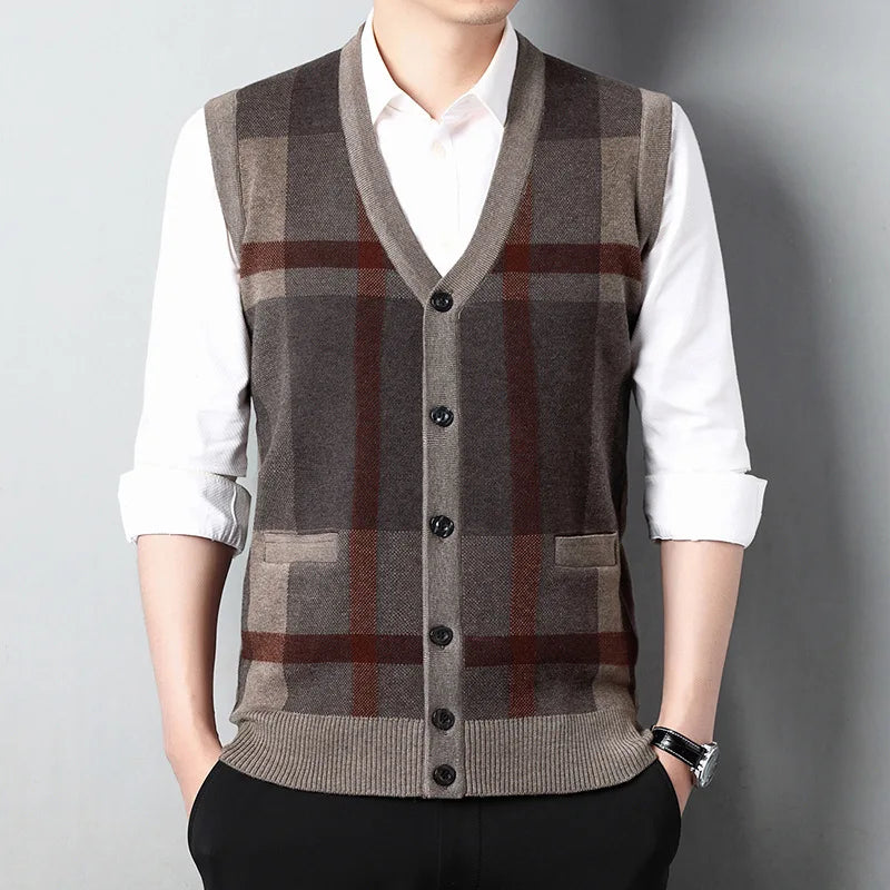 Men's Plaid Print winter Sweater