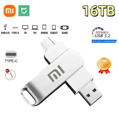 Xiaomi 16 TB USB 3.2-Flash-Laufwerk - wasserdichter Hochgeschwindigkeits-Speicherstick aus Metall