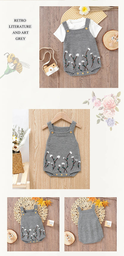 Süßer, ärmelloser Sommer-Strampler für Babys mit Blumenmuster