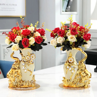 Vase en verre doré minimaliste pour le salon