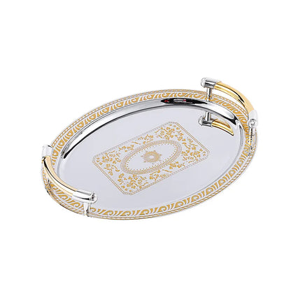 Opulent Oval Golden Serving Tray