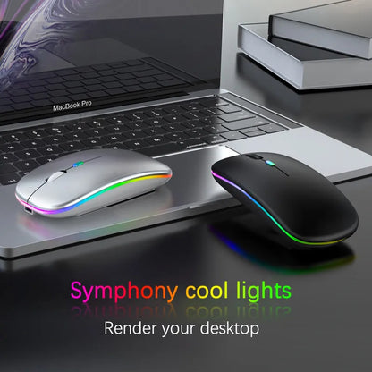 Silent RGB Wireless Mouse - Ergo Design