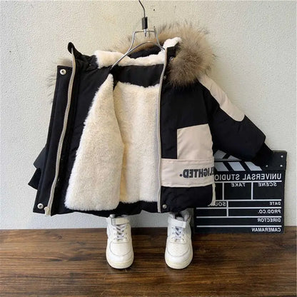 Manteau à capuche en fourrure pour bébé - Parka chaude et élégante pour enfants