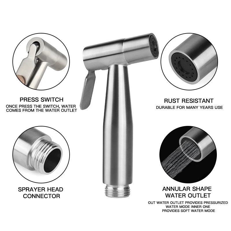 Stainless Steel Bidet Sprayer Kit