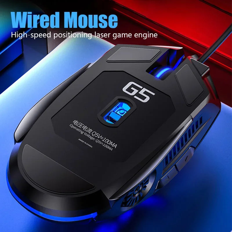 Kabelgebundene G5-Gaming-Maus mit Hintergrundbeleuchtung