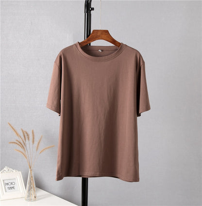 Khaki Oversized Cotton Tee for Women