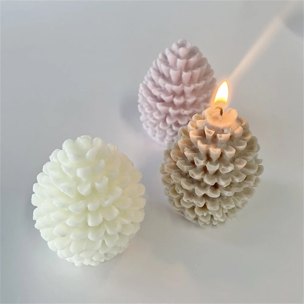 Battery-Operated Pineapple & Pine Cone LED Candle - Warm White