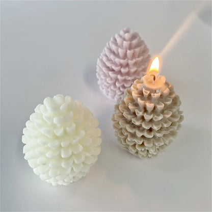 Battery-Operated Pineapple & Pine Cone LED Candle - Warm White