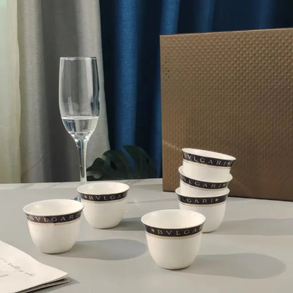 6-Piece Ceramic Espresso Cup Set