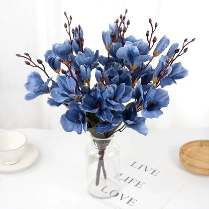 Artificial Magnolia Bouquet - Lifelike Silk Flowers for Home Decor