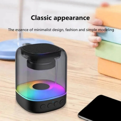 Enceintes Bluetooth 5.0 portables, lumière RVB, son HD, mini haut-parleur de bureau sans fil, pour la maison, les fêtes, l'extérieur, le vélo