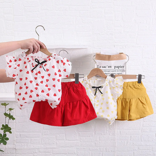 Zweiteiliger Tencel-Sommeranzug für Mädchen