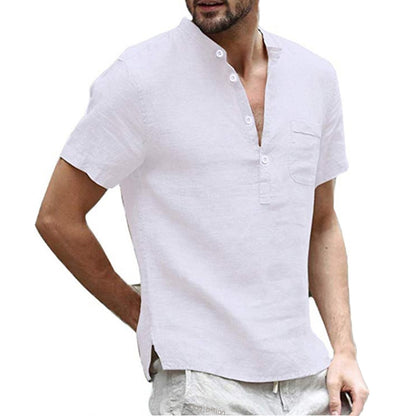 Men's Cotton Linen Short-Sleeve Tee | S-3XL