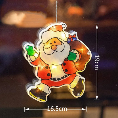 Lampe suspendue de fenêtre de Noël à LED avec ventouse