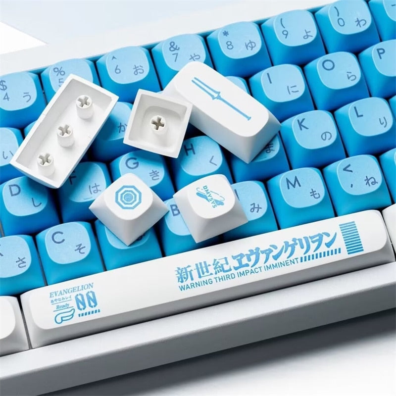 Profil PBT-Tastenkappen – Blau und Weiß – Gamer-Stil