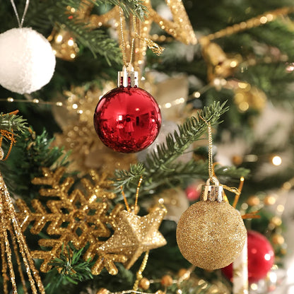 24 boules à suspendre pour arbre de Noël de 6 cm - Décorations de Noël