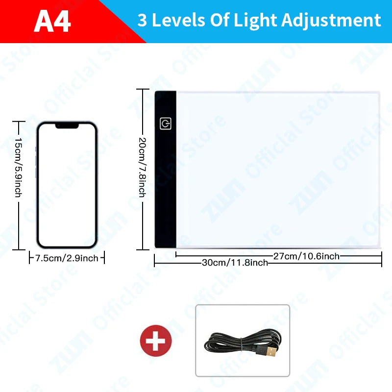 3-Level Dimming LED Drawing Pad - Kids Educational Toy