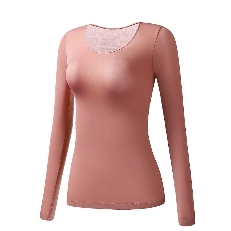 T-shirt thermique à manches longues pour femme - Couche de base d'hiver