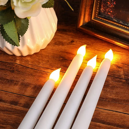 4/1PCS Long LED Flameless Candles - Battery-Powered Flickering